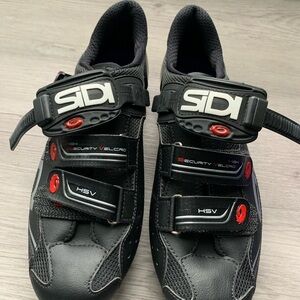 Sidi Black Cycling Shoes with Red Accents